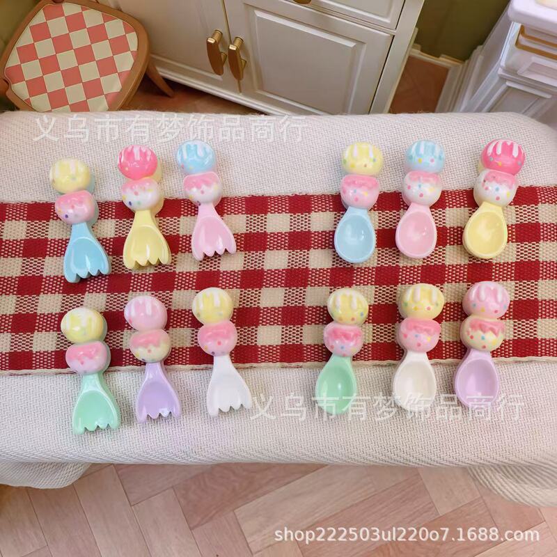 Simulated Miniature Food Toys, Mini Ice Cream Spoons and Forks, DIY Cream Glue Accessories, Handmade Ornaments Materials