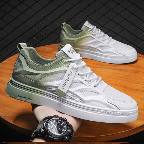  New Men's Shoes Summer Breathable Thin Mesh Autumn Casual White Shoes Mesh Shoes Versatile Sports Trendy Shoes
