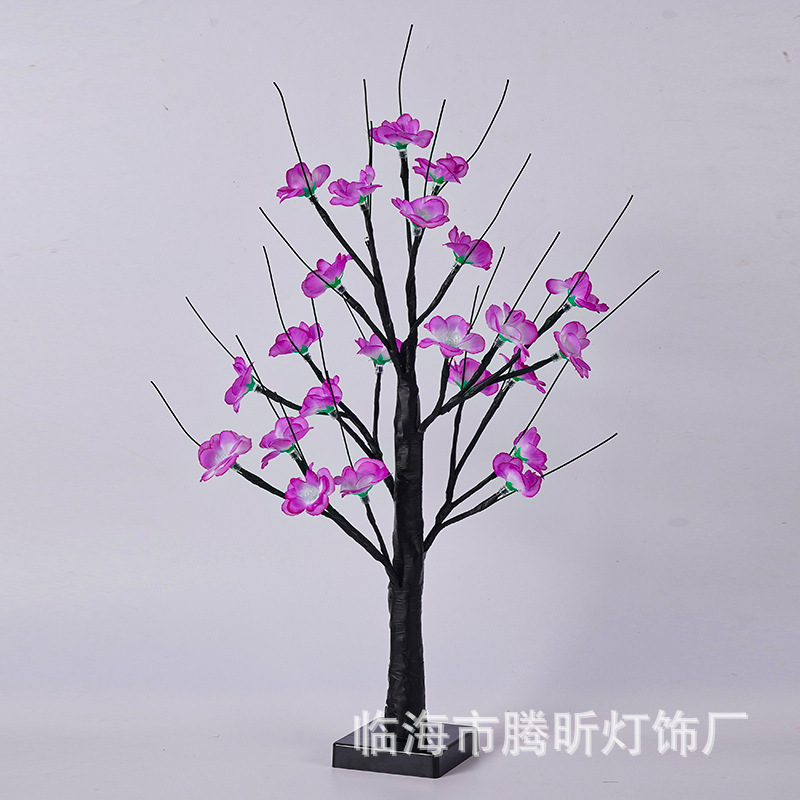 Luz de árbol LED rosa fruta ciruela color mariposa luz de abedul azul pálido hoja de arce huevo de oliva