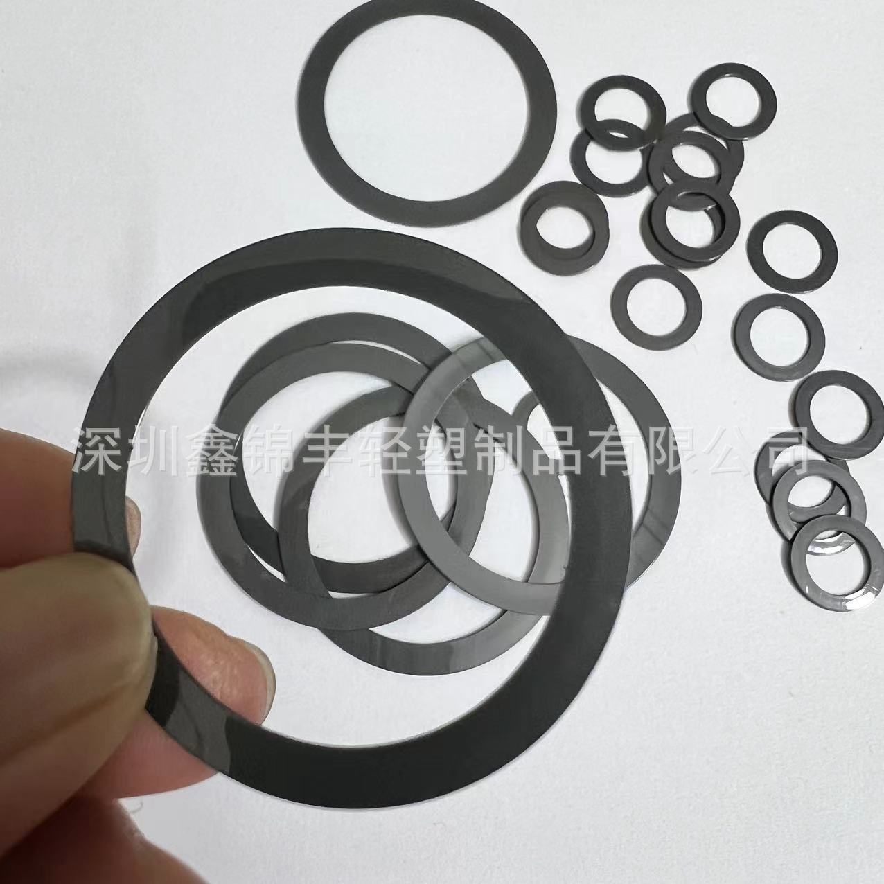 PA66尼龙硬垫片塑料绝缘垫圈黑白色圆形耐磨平垫片