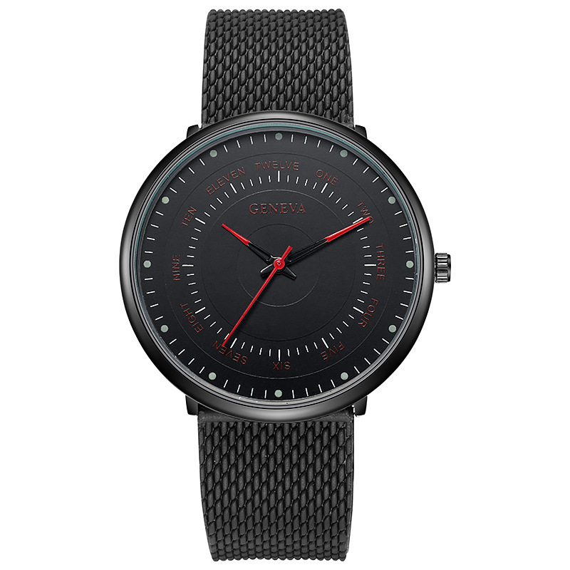 and Quartz fashionable minimalist digital business watch, mesh strap, men's watch_voghion.com