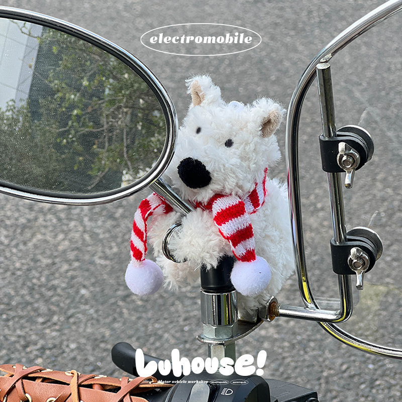 Cute West Highland Plush Pendant Bag Ornament Cartoon Dog Keychain