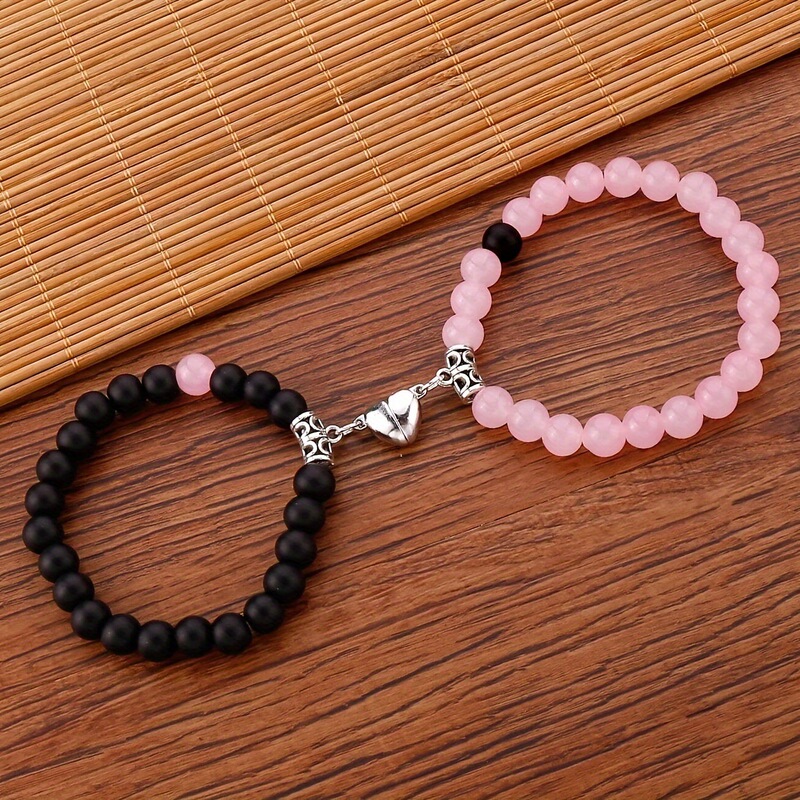 Heart-to-Heart Couple Bracelet Women's Niche Design Sense ins Attrite Trendy Bracelet suit Cross-Border Jewelry Tide