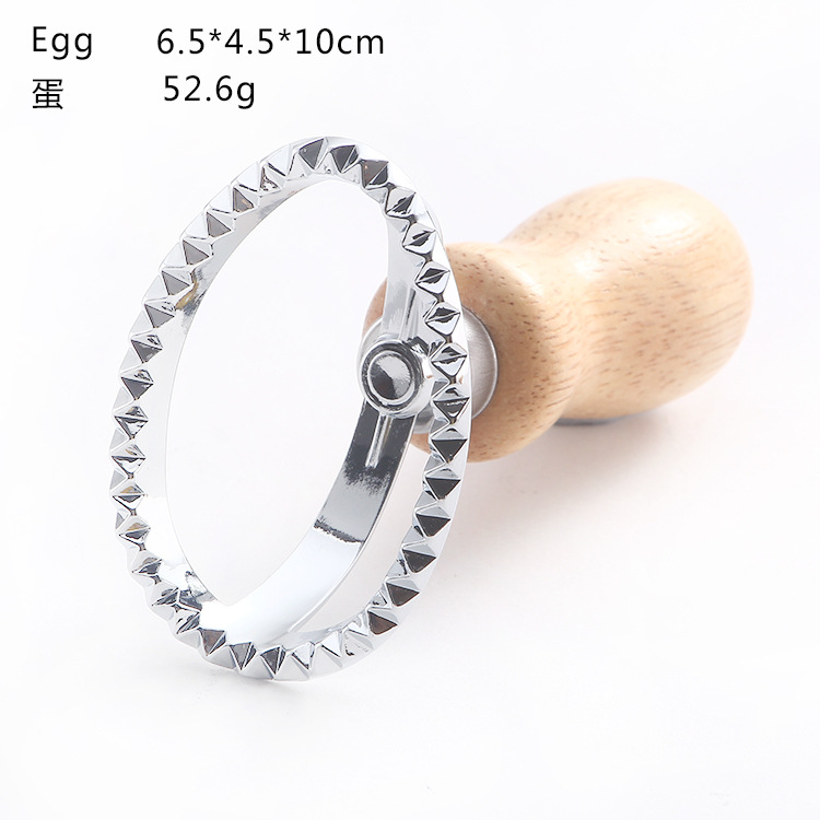 Dumpling encaje impresión aleación de zinc molde de galletas dumpling lado de la piel flor en relieve molde de galletas mango de madera rueda de cortador de pastel