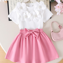�ļ��¿�26Ůͯ�����ɰ���ɫ����T��+��ɫ��ȹ