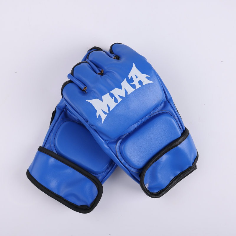 Medio dedo guantes de boxeo adultos niños Sanda lucha UFC guantes de boxeo Muay Thai boxeo entrenamiento MMA guantes de boxeo
