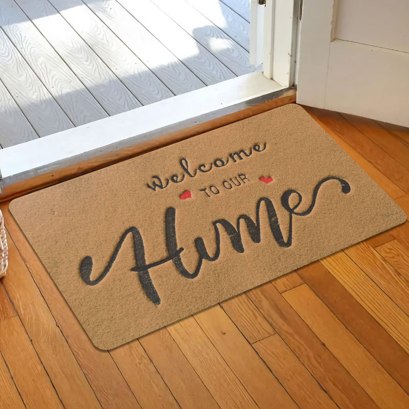 Cross-border imitation coconut coir doormat for entryway, anti-dust and slip-resistant floor mat, factory direct sales and distribution of mats