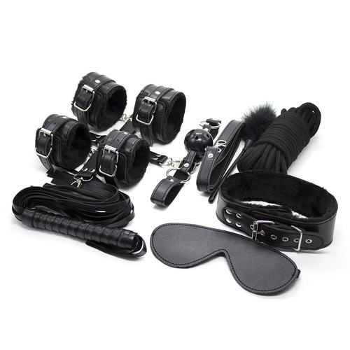Sexy set plush 10-piece leather set 10-piece passionate adult toys flirting adult products other fun