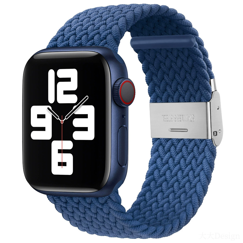 Совместимо с Apple Watch 5-6-7-8-9-10 поколения Snap-on нейлоновый плетёный ремешок iWatch S10 регулируемый браслет