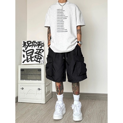 Men's Summer Thin Large Size Functional Windproof Waterproof Work Shorts Loose American Casual Five-Finger Pants