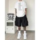 Functional Wind Waterproof Tooling Shorts Men's Summer Thin plus size Mid-length Pants Loose American Casual Five-length Pants for Men