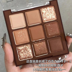 レイシーナの9色のアイシャドー盤のつや消しの真珠の光の細いきらめくドリルのチョコレートの暖かい茶色の大地の色のアイメイクの平価の女性