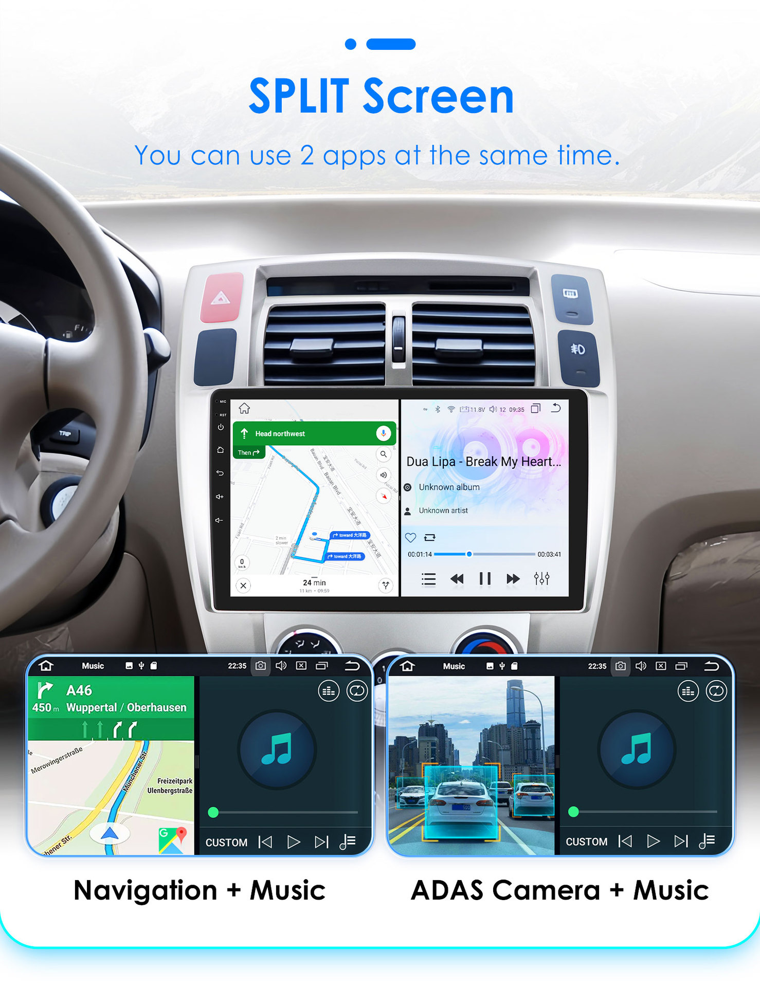 10-inch for 04-09 Hyundai Tucson reversing Image car Android intelligent GPS navigation all-in-one machine