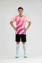 淘宝供货2021新款足球训练服套装男夏DIY印字透气短袖足球衣批发
