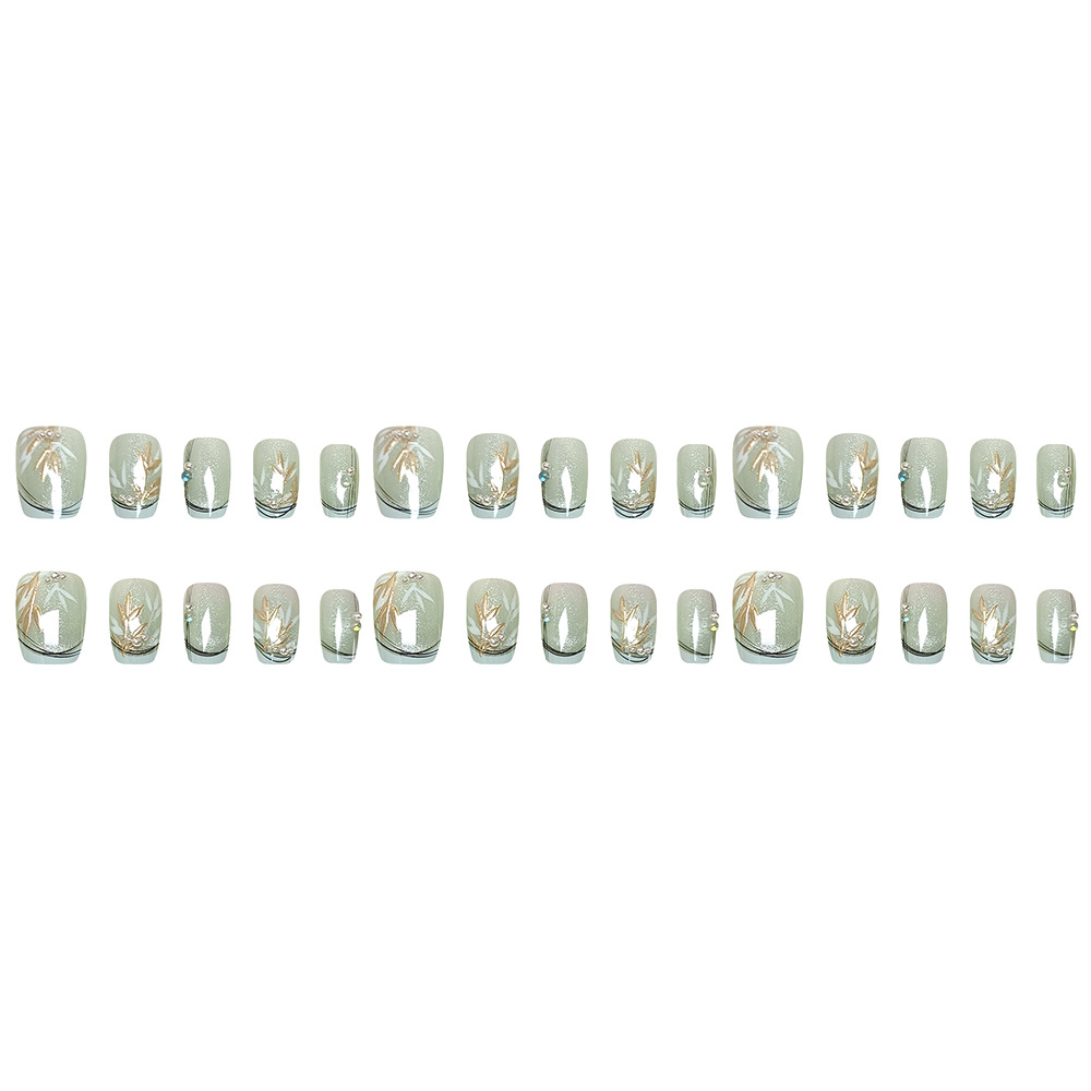 30 piezas de parche de uñas a rayas con incrustaciones de diamantes dorados, uñas francesas, ojos de gato 3D tridimensionales, uñas portátiles hechas a mano image 6