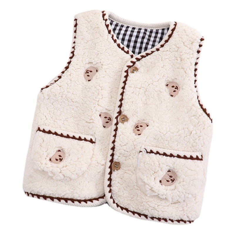 Chaleco de otoño e invierno de estilo coreano para niños Chaleco de algodón fino ligero estilo occidental para niños cálido desgaste exterior de las mujeres chaleco top de moda para niños