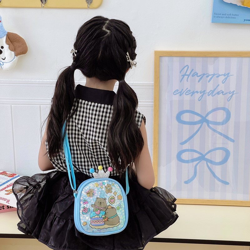 Nuevo bolso para niños, lindo y divertido Kapibala, bolso de hombro para niños y niñas, bolso de mensajero para bebé con estampado de estilo occidental lindo de dibujos animados