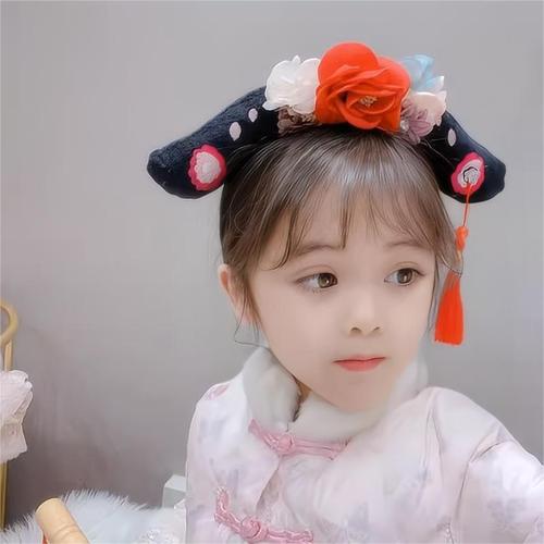 Palace-style noble flag-headed hairband for women, cute face wash hairpin and headdress, ancient style royal concubine headband and hair accessory