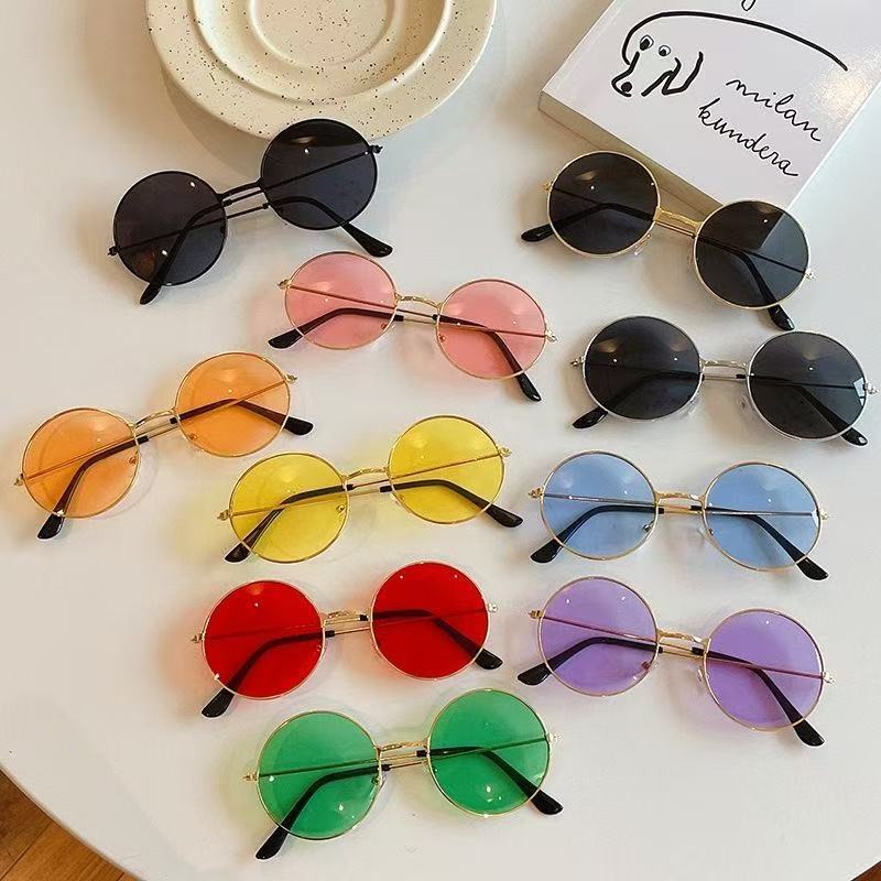 Cross-Border Retro Round Ocean Sunglasses Candy Color Metal Round Frame Sunglasses for Men and Women Colorful Trendy Glasses Cross-Border Retro Round Ocean Sunglasses Candy Color Metal Round Frame Sunglasses for Men and Women Colorful Trendy Glasses