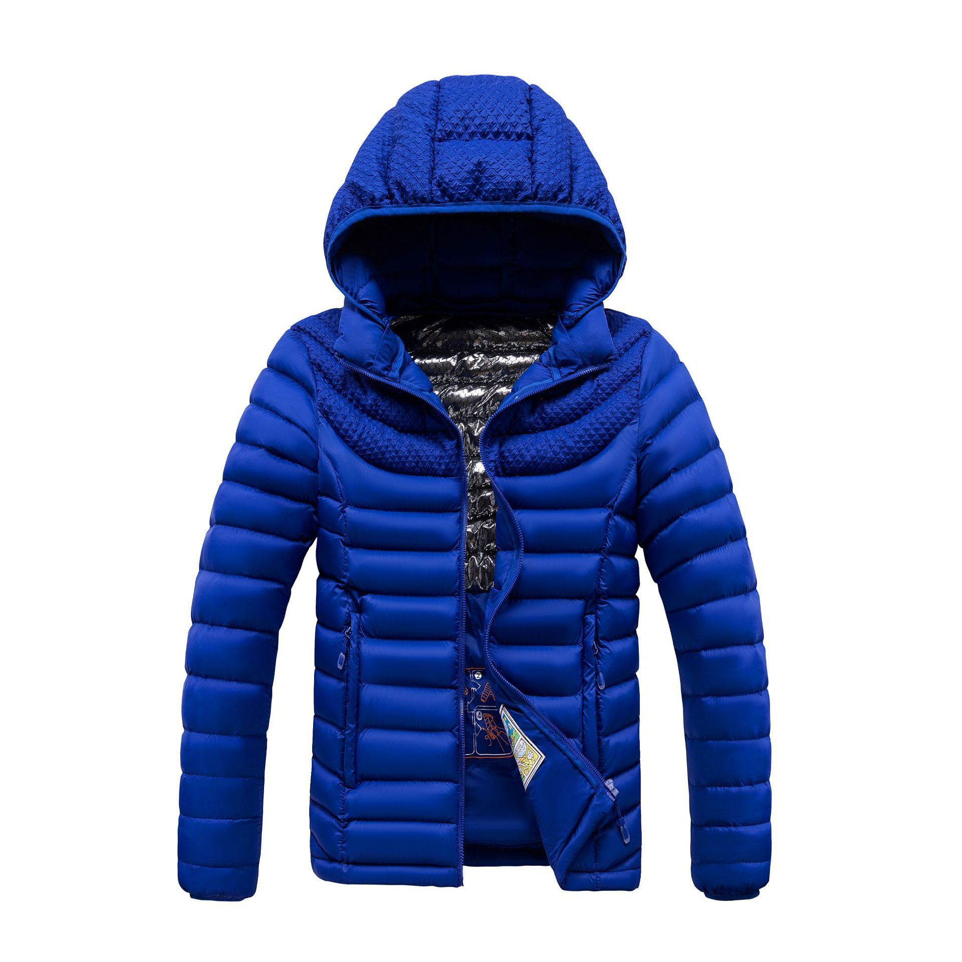 Comercio exterior abrigo de algodón acolchado de los hombres 23 nuevo invierno engrosada abajo Chaqueta de algodón acolchado costilla Chaqueta de algodón acolchado caliente con capucha Chaqueta de algodón acolchado bolsa portátil