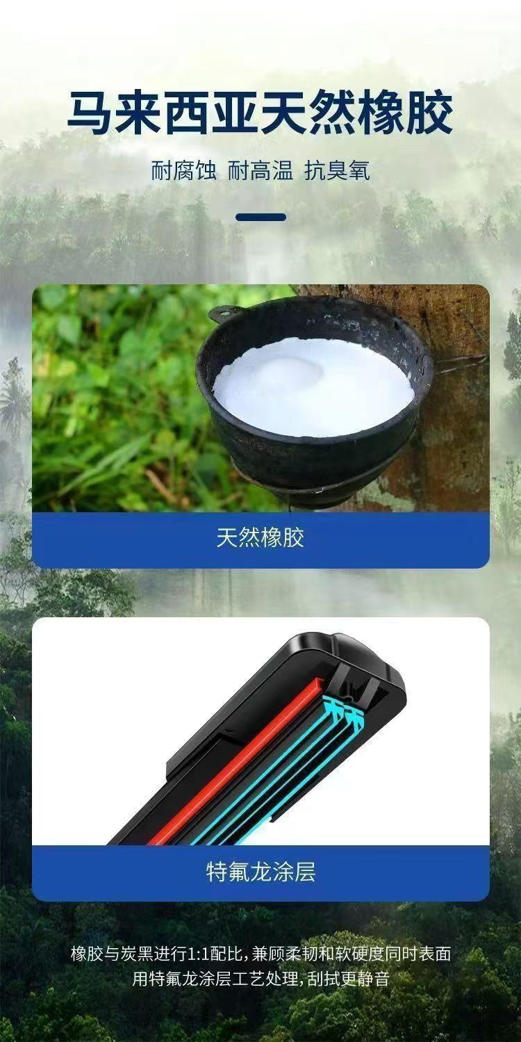 Six-layer rubber strip Peugeot wipers 308/408/307/301/207/2008/508 frameless wiper blades
