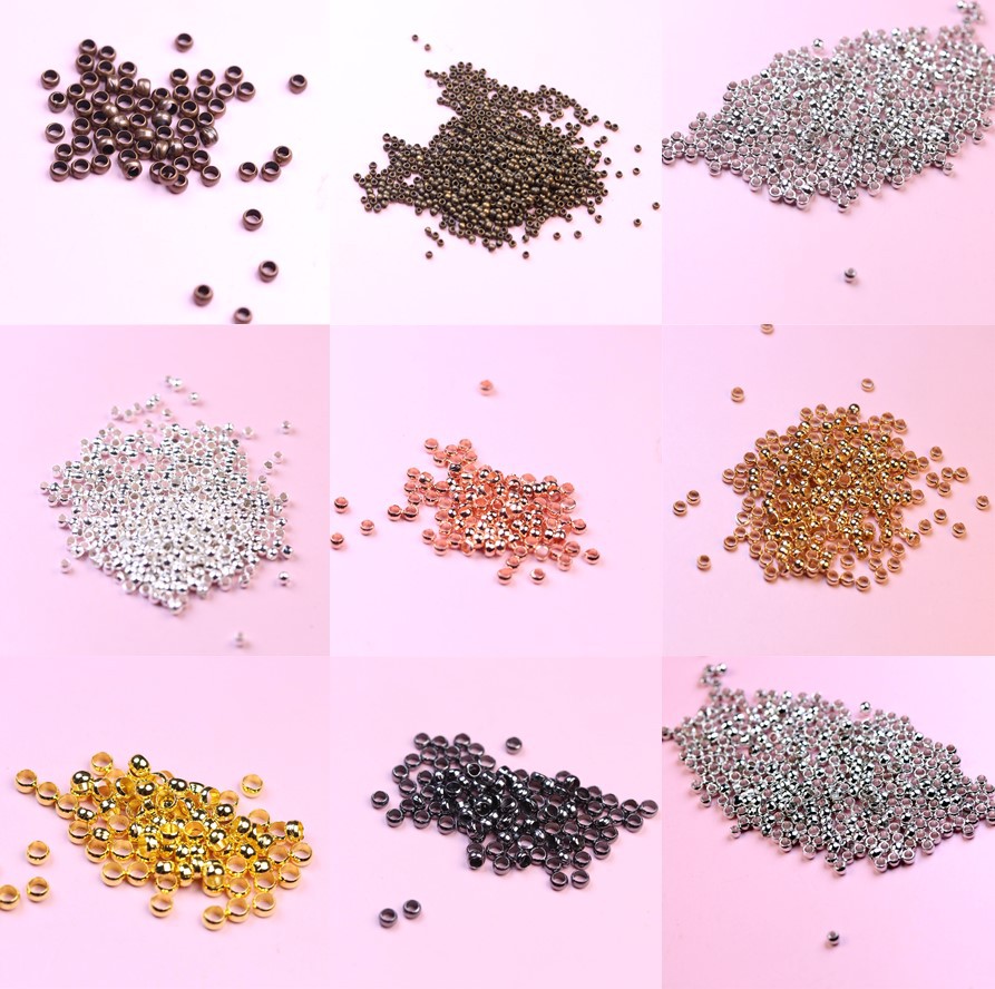 diy饰品配件 纯铜手链定位珠可夹扁手工串珠材料厂家直供现货批发