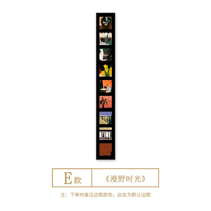 中古风入户玄关装饰画复古高级客厅挂画竖版长条百联走廊过道壁画|undefined