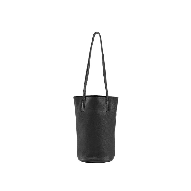 Qiu Zhen Lazy Bucket Bag レディース 本革 脇の下ショルダーバッグ レトロ 通勤バッグ トップレイヤー 植物タンニンなめし牛革 レディースバッグ|undefined