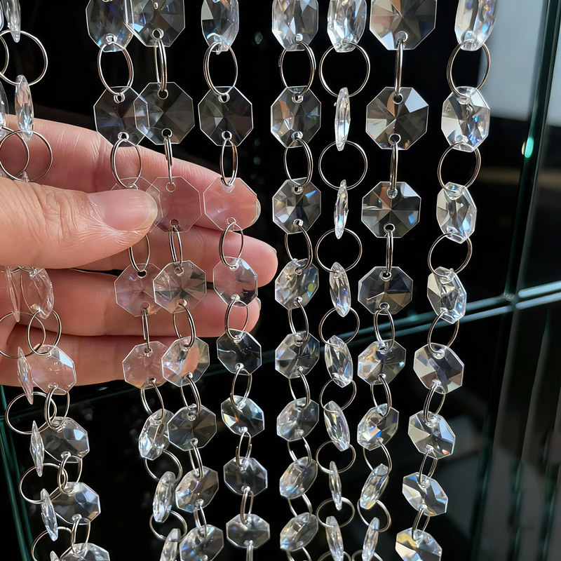 14mm Acrylic Octagonal Beads Beaded Curtain Imitation Crystal Beads Home Decoration Door Curtain Lighting Pendant DIY Bead Curtain