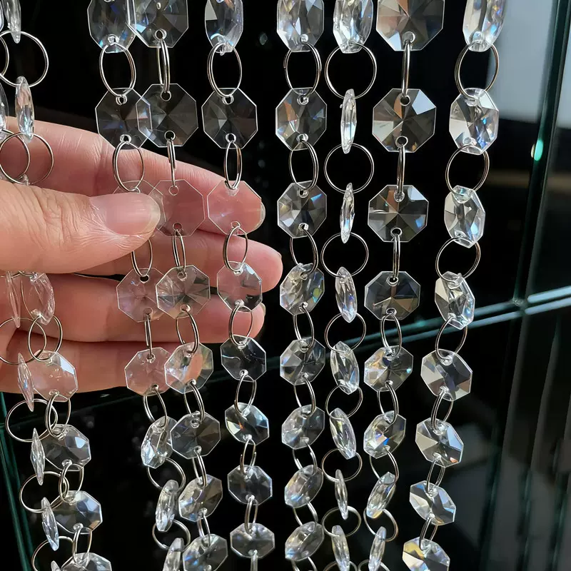 14mm亚克力八角珠串珠窗帘仿水晶珠饰家装门帘灯饰挂件DIY珠帘子