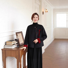 小香风新款羊毛妈妈秋冬双面呢大衣毛呢外套25洋气中年中老年女装