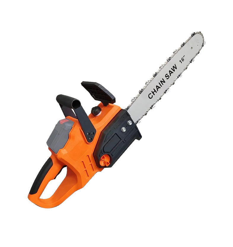 Motosierra con batería de litio sin escobillas de 16 pulgadas, motosierra eléctrica pequeña recargable de alta potencia para el hogar, sierra manual multifuncional para cortar leña image 6