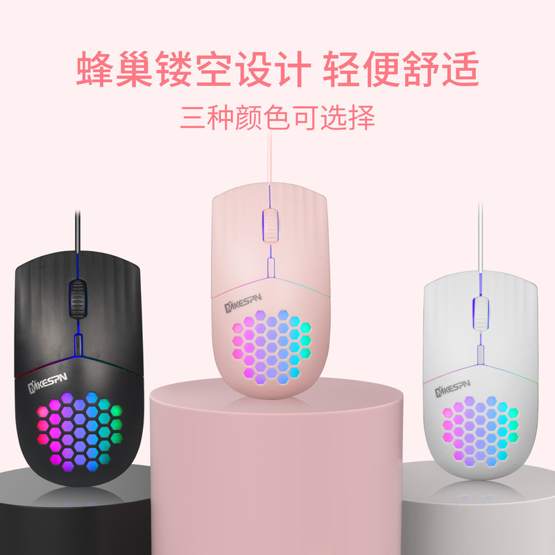 Rgbtype-C Interface Mouse 4D Wired One-Piece Computer Accessories Rgb Lighting Effect USB Keyboard and Mouse Notebook