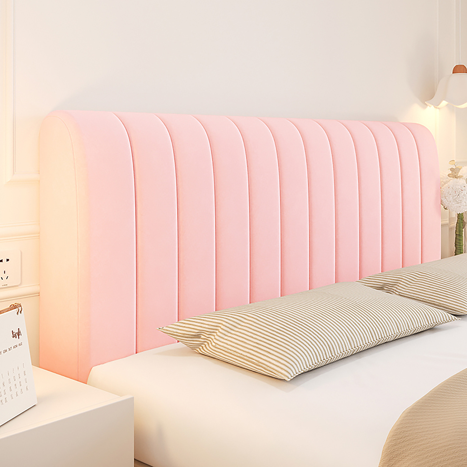 Hielo látex cubierta de cabecera de cama de madera respaldo engrosado paquete blando todo incluido transformación general cubierta a prueba de polvo 2025 nuevo verano