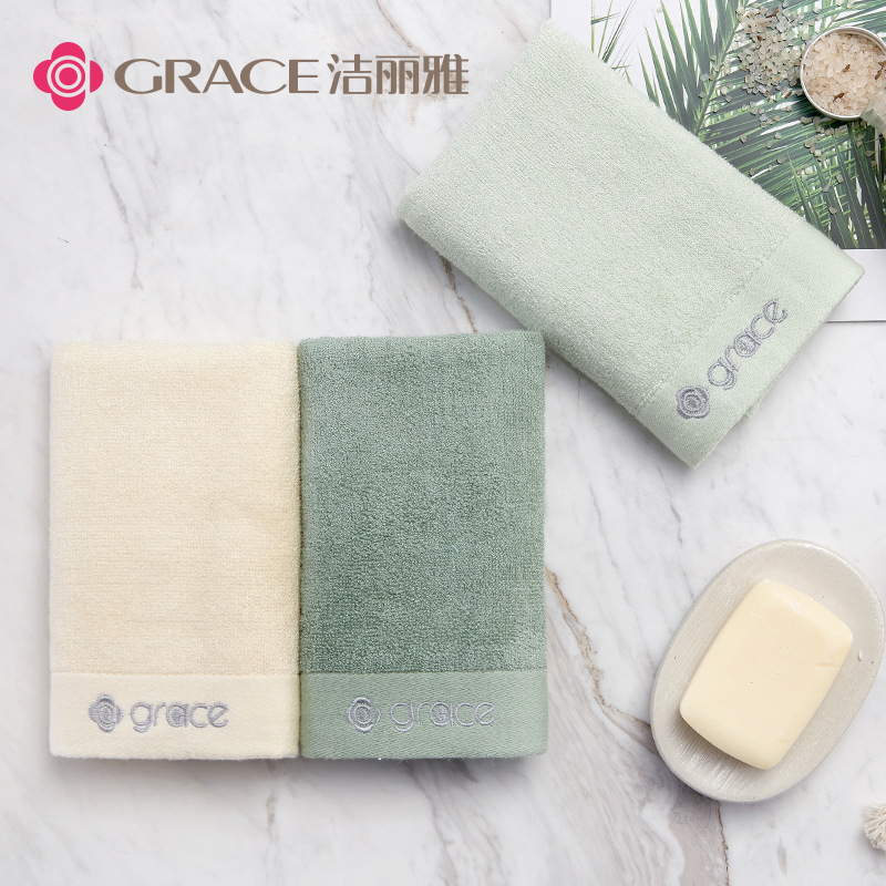 Jieliya bamboo pulp fiber towel soft lint-free beauty cleansing breathable household large face towel thin summer