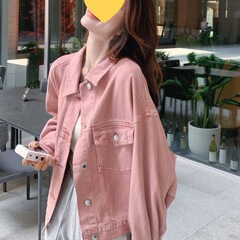 浅色大连欧货女式高端牛仔外套高级感欧货古着日杂风夹克