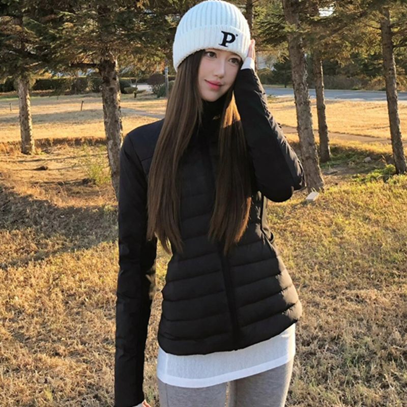 Black Lightweight down Jacket for Women, Autumn and Winter 2025 New Slim Fit Warm Inner Liner Short Coat for Petite Figures