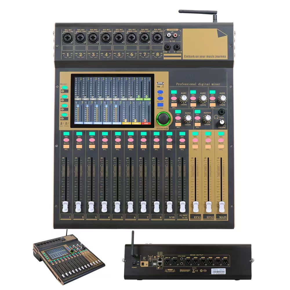 Mezclador digital profesional de 12 vías 16 vías rendimiento de escenario grabación USB doble efecto DSP compatible con el sistema IOS MAC