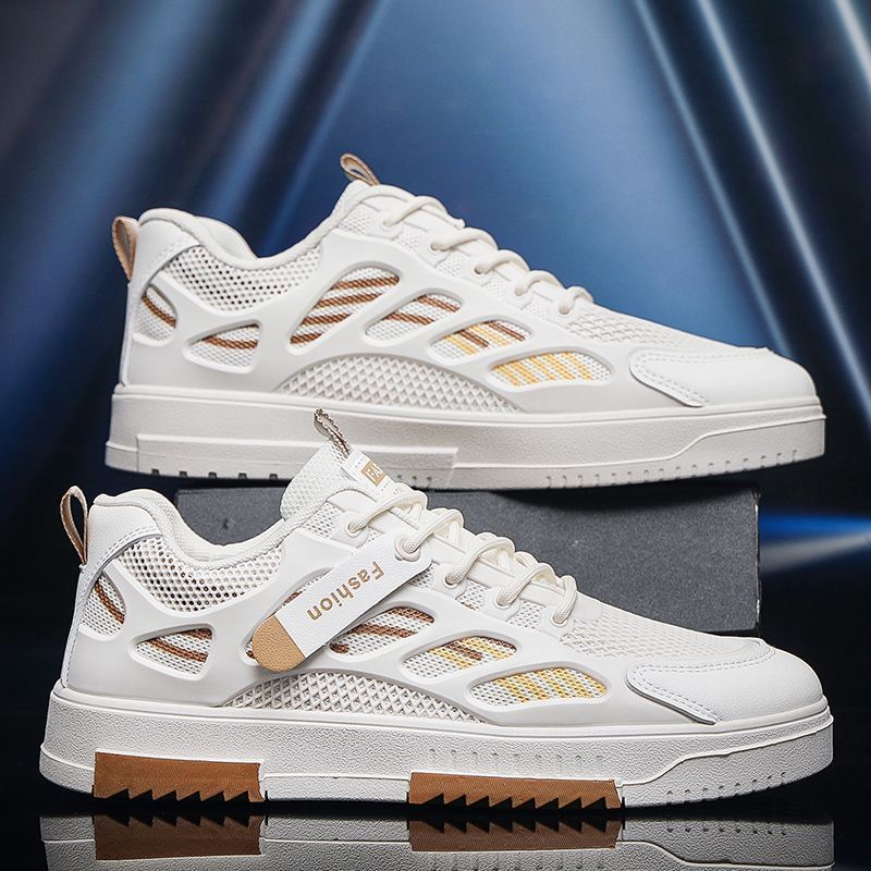 Zapatos de hombre nuevos zapatos blancos de verano de moda coreana versátil zapatos de skate transpirables juveniles zapatos deportivos casuales de moda para hombres