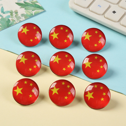 National Day decoration, national flag badges, red flags, student performances, red five-pointed stars, crystal brooches and pins wholesale