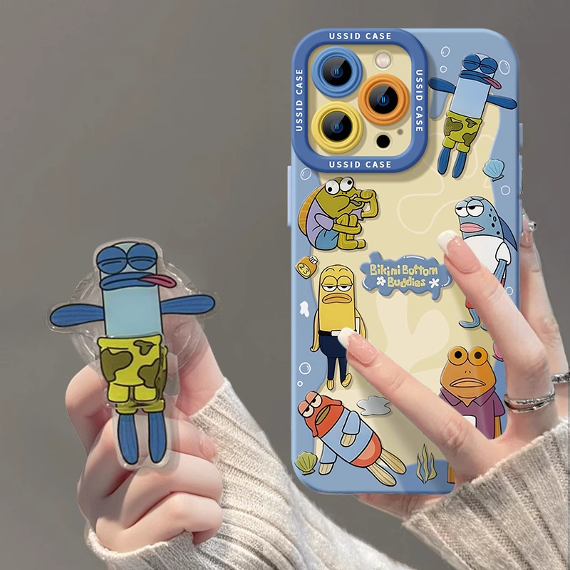 Bichibao Apple Phone Case 17Pro New Model Iphone15Max Silicone Air with Stand 14 Cartoon Cover 16