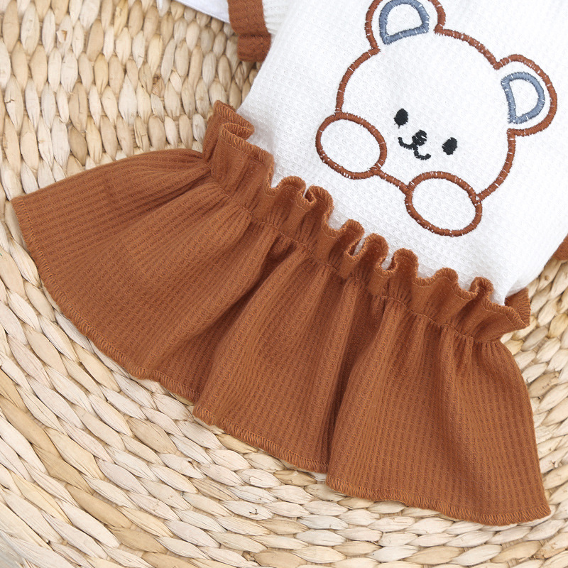 Camiseta con falda para mascotas, camiseta para parejas, osito de peluche, ropa para perros medianos_voghion.com