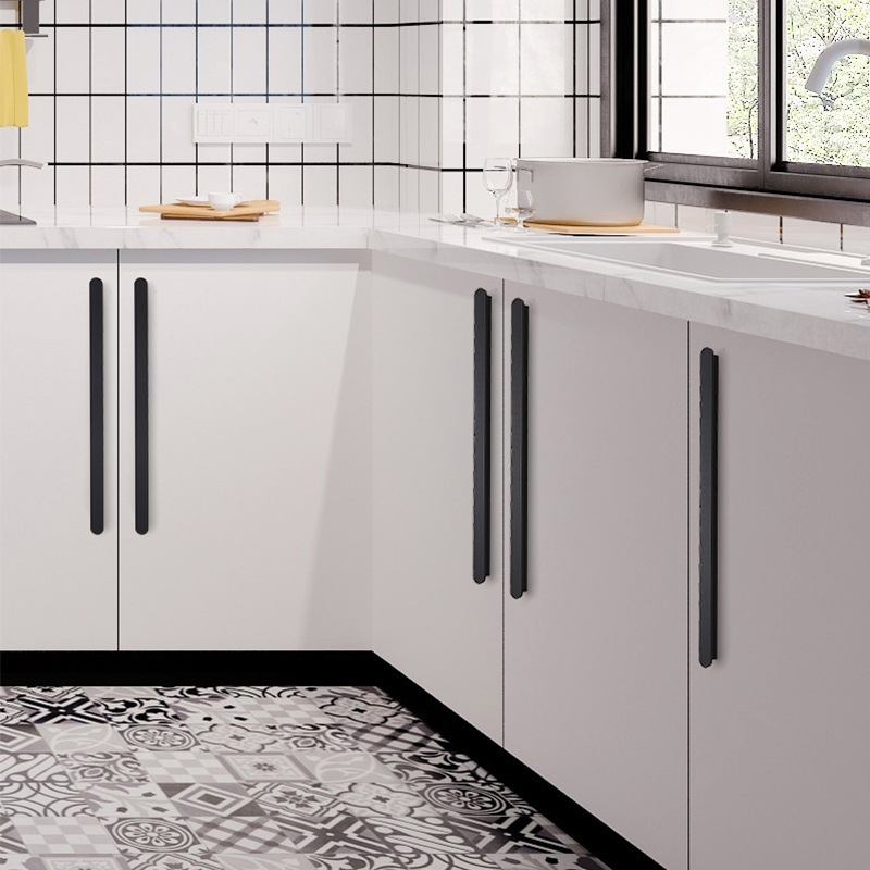 現代簡約風黑色鋁合金拉手美式鞋櫃衣櫃櫥櫃櫃門加長把手