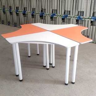 Factory Direct Simple Table Solid Wood Colorful Fight Table Shaped Table Hexagonal Table Stool Reading Table