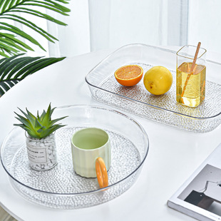 PET Fruit and Vegetable Storage Box Household Plastic Transparent Storage Tray Kitchen Tray Large Capacity Lid Storage Box