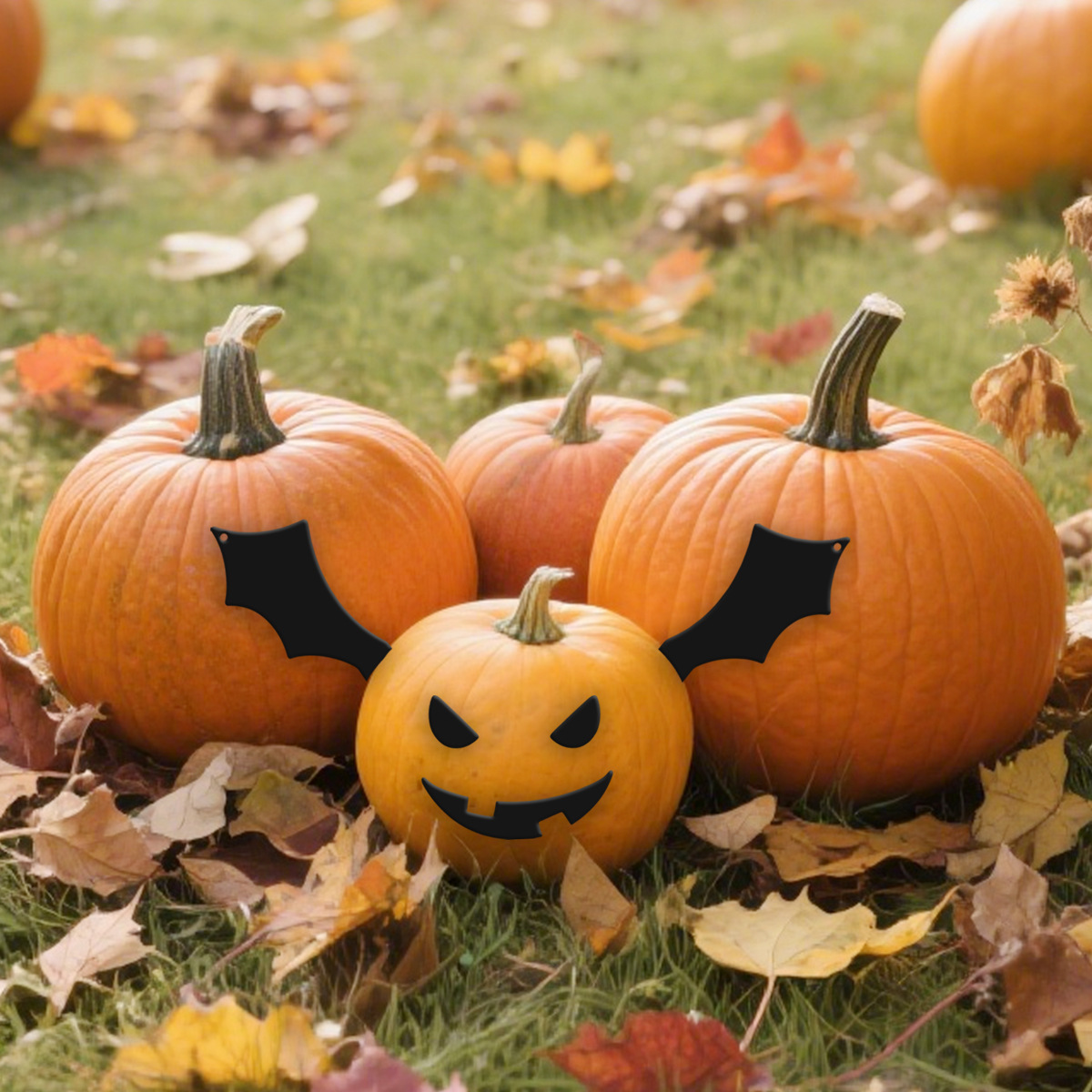 Halloween Decorative Iron Bat Plug-In Can Be Inserted into the Pumpkin. Halloween Party Funny Dress-Up Plug-In Is Now Available