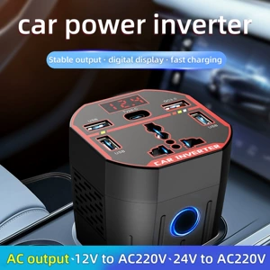 AC Avtomobil Şarj Cihazı 12V24V-dən 220V-ə, Yüksək Güclü İnverter, Siqaret Yandırıcı