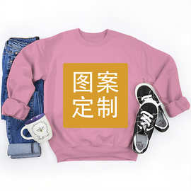 来图制作logo、文字、图片等亚马逊运动休闲卫衣圆领宽松套头衫