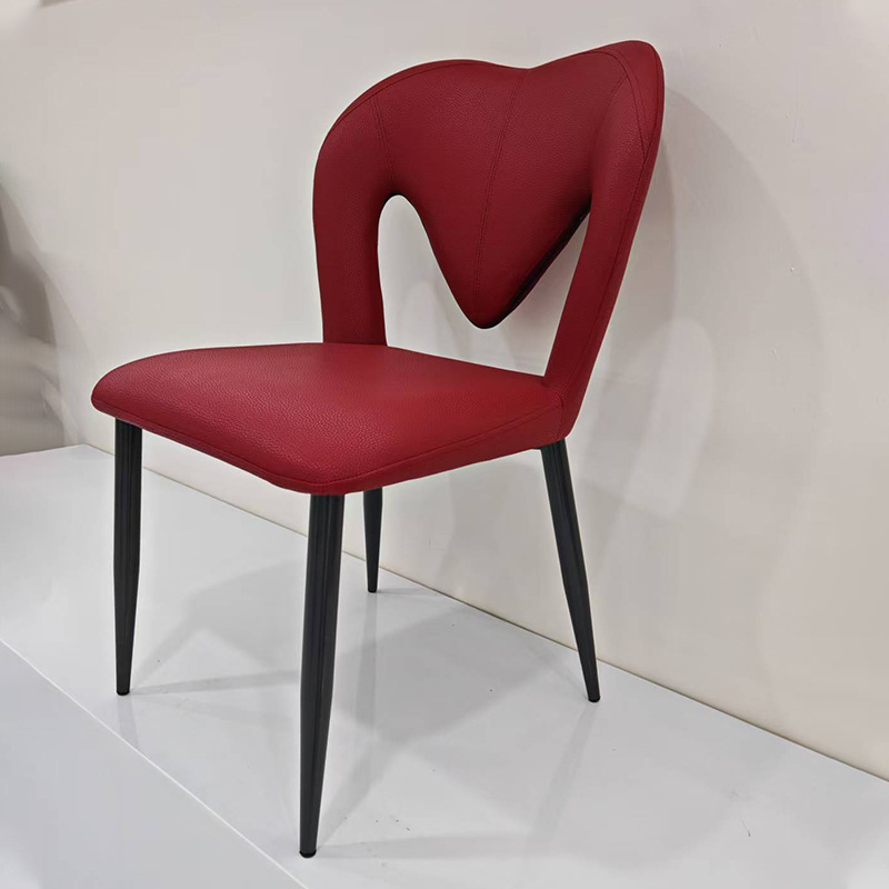 奶油风餐椅家用意式休闲椅现代简约咖啡厅酒店餐椅靠背软包洽谈椅