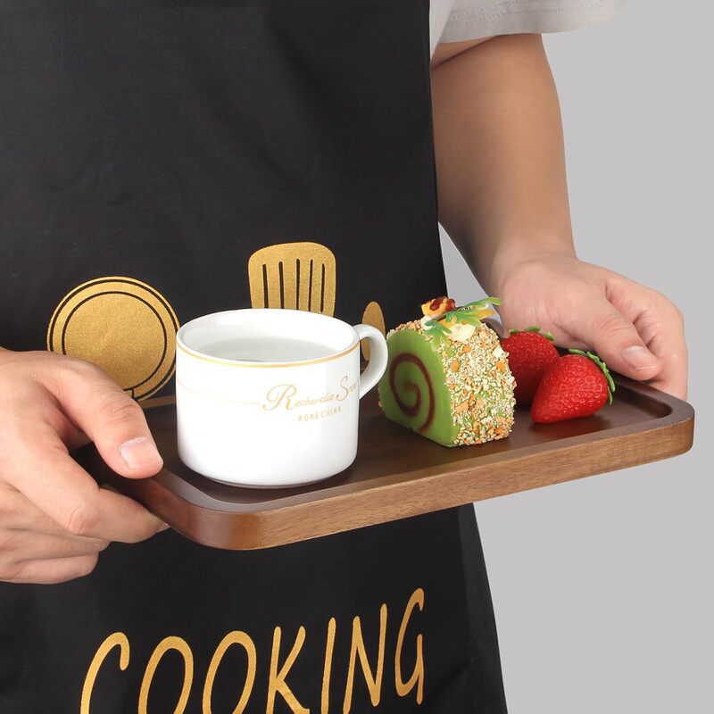 アカシア木製トレイ ホテル ティートレイ 家庭用フルーツトレイ バーベキュートレイ 竹木製食器 長方形ディナープレート Amazon|undefined